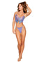 Bustier with butterfly applique and G-string panty in lavender haze from Dreamgirl Lingerie, Extra Large size.
