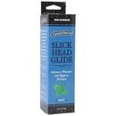 Goodhead Slick Head Glide 4 Oz Mint flavored lubricant packaging with mint leaf design.