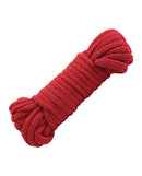Japanese Style Bondage Cotton Rope Red wrapped in a neat coil, perfect for restraint play and shibari designs.