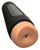 Man Squeeze ULTRASKYN Ass Stroker Randy in a detailed view showcasing its textured design and rigid outer case.