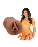Signature Strokers ULTRASKYN Pocket Pussy Xxlayna Marie in lifelike design with model wearing lingerie.