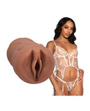 Signature Strokers ULTRASKYN Pocket Pussy Alexis Tae Caramel with realistic texture and model promotional image.