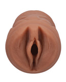 Signature Strokers ULTRASKYN Pocket Pussy Alexis Tae Caramel close-up view of realistic stroker design.
