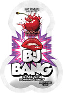BJ Bang Oral Sex Popping Candy Cherry 10 Gram packaging featuring cherry and lips for playful oral experiences.