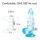 Doctor Love Zinger Dual Vibrating Sleeve Clear dimensions with labels for comfort and fit.
