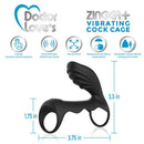 DOCTOR LOVE ZINGER+ VIBRATING RECHARGEABLE COCK CAGE BLACK-1
