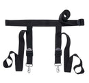 Edge Adjustable Door Restraints Black featuring adjustable straps for secure over-the-door installation.