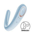 Satisfyer Double Classic Partner Vibrator Blue, a wearable couples vibrator for shared stimulation.