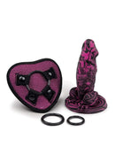 WhipSmart Dragon's Lair Harness Kit with 7-inch Dragon Dildo, featuring fantasy-inspired texture and adjustable straps.
