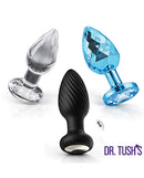 Dr Tush's Venture Collection Medium Anal Plug Set featuring three uniquely designed anal plugs.