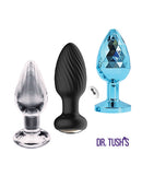 Dr Tush's Venture Collection Medium Anal Plug Set featuring three uniquely designed plugs for varied sensations.