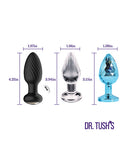 Dr Tush's Venture Collection Medium Anal Plug Set three-piece plug set with dimensions for beginners and experienced users.