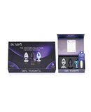 Dr Tush's Venture Collection Medium Anal Plug Set packaging featuring three distinct anal plugs in various materials.