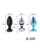 Dr Tush's Venture Collection Anal Plug Set Small features three distinct anal plugs of varying materials and sizes.