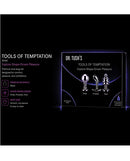 Dr Tush's Tools of Temptation Small Anal Plug Set Metal packaging showcasing various plug shapes and premium materials.