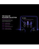 Dr Tush's Halo of Pleasure Collection Anal Plug Set Glass showcasing three unique glass plug shapes for exploration.