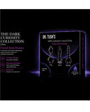 Dr Tushs Dark Curiosity Collection Anal Plug Set Glass featuring three unique shapes and premium materials.