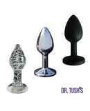 Dr Tush's First Step Anal Plug Set Glass Metal Silicone featuring glass, metal, and silicone anal plugs.