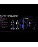 Dr Tush's First Step Anal Plug Set Glass Metal Silicone collection with glass, metal, and silicone plugs for beginners.