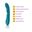 Swagger Ocean Wriggling G-Spot Vibrator with dual motors, 10 functions, 3 rotation speeds, splashproof, USB rechargeable, premium silicone.