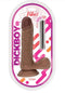 Dickboy Vibes Chocolate Lovers 8-Inch Rechargeable Bullet realistic dildo with balls in packaging
