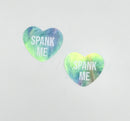 Spank Me Rainbow Sherbert Tie Die Candy Heart Pasties in vibrant colors with playful heart shape.