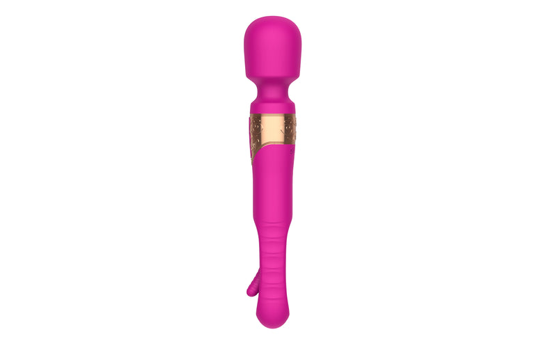 Pixie Dual Function Vibrating Wand Massager for Intense G-Spot and C-Spot Stimulation in vibrant pink color.