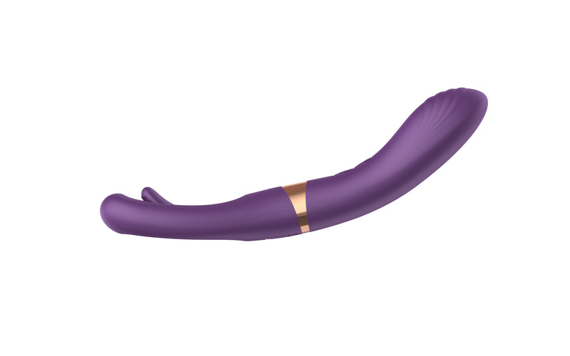 Trixie Dual Function Vibrator in purple with 10 Vibration Modes, Flicking Function, Waterproof, Rechargeable, made from body-safe silicone