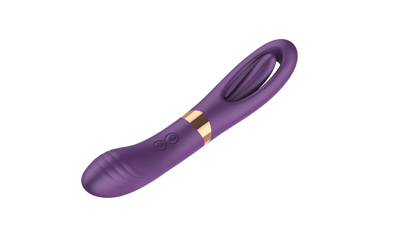Purple Trixie Dual Function Vibrator with 10 Vibration Modes and Flicking Function, Waterproof and Rechargeable