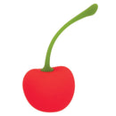 Emojibator Cherry Rechargeable Vibrator shaped like a cherry with a green stem for playful pleasure.