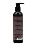Earthly Body Hemp Seed Massage Lotion 8 Oz Skinny Dip back label showcasing ingredients and usage instructions.