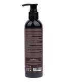 Earthly Body Hemp Seed Massage Lotion 8 Oz Guavalava bottle back view with detailed product information.