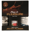 Earthly Body By Night Play And Pleasures Gift Set Strawberry featuring toy cleaner, massage candle, and personal moisturizer.