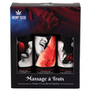 Earthly Body Massage A Trois Edible Gift Set Box featuring three fruity massage lotions in a beautifully boxed collection.