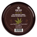 Earthly Body 3-in-1 Massage Candle Oh Oh Oh 6 Oz product packaging with hemp seed design