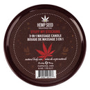 Earthly Body 3-in-1 Massage Candle Stuff My Stocking 6oz product with hemp leaf design and natural body care branding.