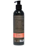 Earthly Body Hemp Seed Massage Lotion 8 oz Isle of You bottle back view with ingredients and instructions.