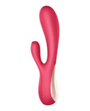Satisfyer Mono Flex Rabbit Vibrator Red, designed for dual stimulation with soft silicone finish.