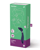 Satisfyer Endless Fun Multi Vibrator Blue packaging showcasing its versatile design and features.