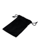 Lockmaster 3.5 Inch Side Lock See Thru Chastity Cage Clear protective black pouch with drawstring closure.