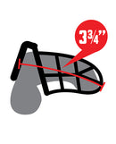 Lockmaster 3.75 Inch Stainless Steel Prisoner Cock Cage dimensions illustration with 3¾ inch label.