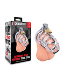 Lockmaster 3.75 Inch Stainless Steel Prisoner Cock Cage with aluminum alloy design and locking mechanism.