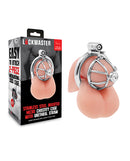 Lockmaster Inverted Micro Chastity Cage with Urethral Straw packaging and device displayed on a white background.