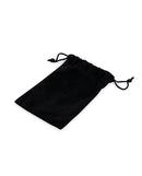 Lockmaster Stainless Steel Inverted Micro Chastity Cage storage pouch, black velvety finish.