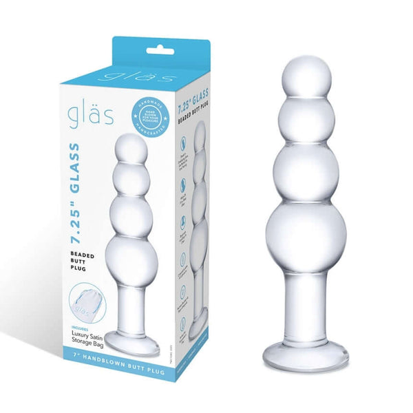 GLAS 7.25 GLASS BEADED BUTT PLUG "-2