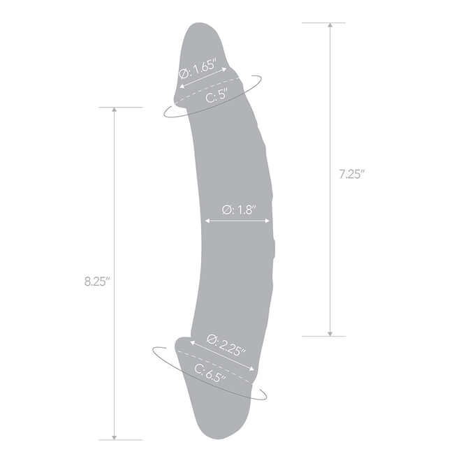 GLAS 10.5 GIRTHY REALISTIC GLASS DOUBLE DONG "-4
