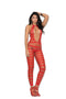 STRIPED BODYSTOCKING RED O/S-1