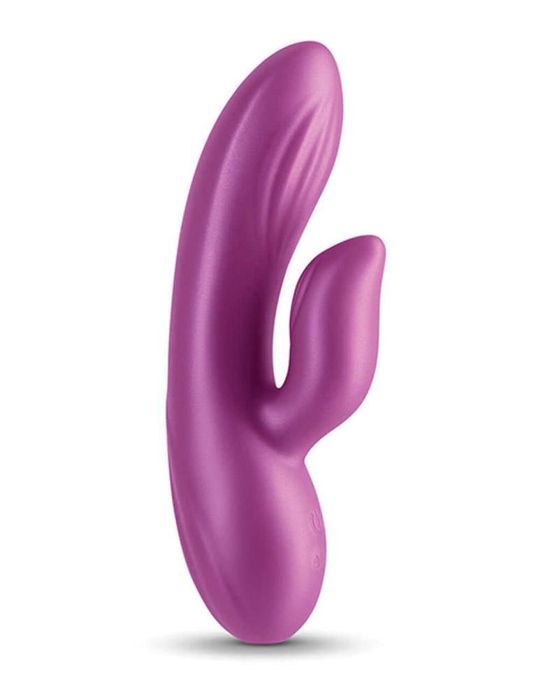 Seduction Angel Metallic Magenta Flexible Rabbit Vibrator with Dual Motors and Textured Silicone by NS Novelties