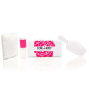 Clone A Pussy Silicone Pussy Molding Kit Hot Pink packaging and materials displayed on a reflective surface.