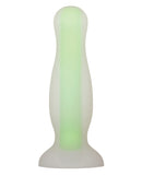 Evolved Luminous Anal Plug Large Green with a soft silicone shaft glowing in dark, designed for advanced anal play.